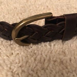 Brown Braided Leather Belt